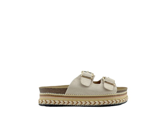 Sandalia Plataforma Alpargata Doble Hebilla